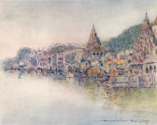 Nad brzegiem rzeki Świętej, Benares, 1905