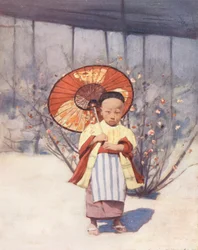 Dzieci świata: Japończycy, jeden z naszych nowych sojuszników (kolorowa litografia)