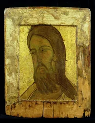 Ikona św. Jana Chrzciciela, ok. 1500 (złota listka i tempera na desce)