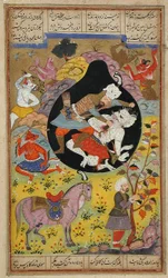 Rustam zabija białego div, 1608