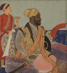 Szlachetny Ikhlas Khan z petycją, ok. 1650 (nieprzezroczysta akwarela i złoto na papierze)