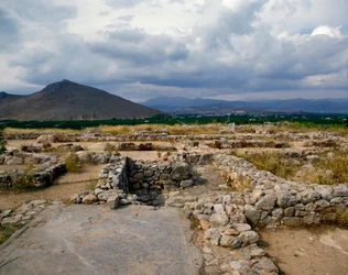 Sztuka myceńska: łaźnie cytadeli mykeńskiej, miasto Tiryns, około 1200 pne. Grecja
