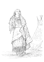 Portret kobiety, która uderza wielu, Indianka, 1841.