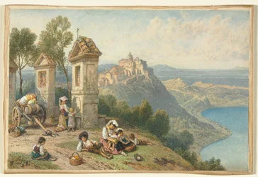 Widok na Castel Gandolfo, ok. godz. 1870.