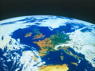 Ziemia z kosmosu - Europa widziana z satelity, lata 80. XX wieku.