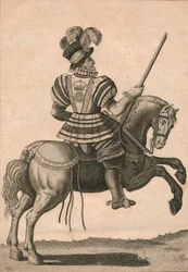 Yeoman z gwardii, uczestniczący w postępie królowej Elżbiety, ok. 1800 r.