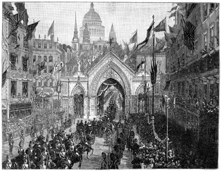 Procesja w Ludgate Hill, Święto Dziękczynienia, Londyn, 1900.