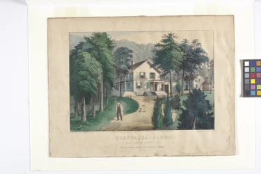 Chappaqua Farm, West Chester County, Nowy Jork (litografia ręcznie kolorowana)