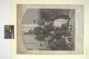 General Grant e sua família (litografia colorida à mão)polonês