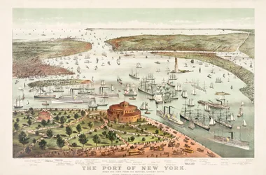 Port w Nowym Jorku autorstwa Currier & Ives