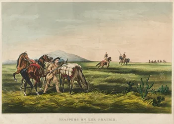 Traperzy na prerii / Pokój czy wojna? 1866 (litografia kolorowa)