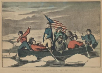 Waszyngton przekracza Delaware wieczorem poprzedzający bitwę pod Trenton, 5 grudnia 1776 r.