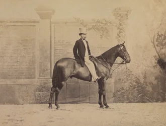 Człowiek na koniu, ok. godz. 1860.