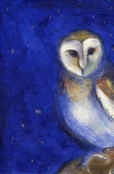 Magiczna Noc 1, 2013, (olej i płatki złota na papierze)