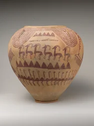 Ware Jar ozdobiony zwierzętami (ceramika malowana)
