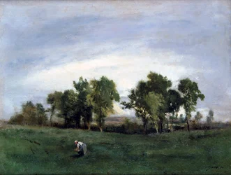 Kobieta na wiejskim polu, c1828-1876