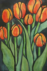 Wyraziste pomarańczowe tulipany
