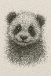 Puszyste pandzie młode