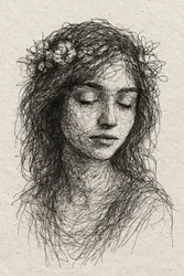 Spokojny portret kwiatowy