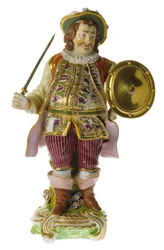 Angielska porcelanowa figurka z XVIII wieku przedstawiająca aktora Davida Garricka