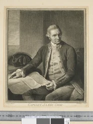 I. Kapitan James Cook , grawerowane przez JK Sherwin (1751-90), c.1773-84 (grawerowanie)