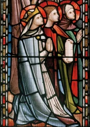 Chrystus w majestacie w asyście świętych, detal, 1863 (witraż)