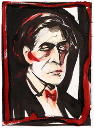 Alban Berg, 2025 (tusz na papierze akwarelowym)