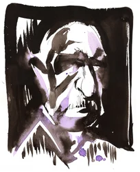 Anton Bruckner, 2025 (tusz na papierze akwarelowym)