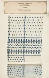 Próbka muślinu z Kathamandoo w Nepalu, z The Collection of the Textile Manufacturers of India, Johna Forbesa Watsona, opublikowana w 1866 roku