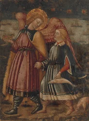 Archanioł Rafał i Tobiasz, prawdopodobnie 1457-63.