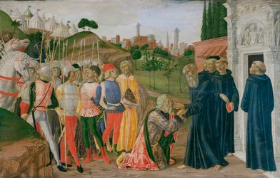 Scena z życia świętego Bernardyna (tempera na drewnie)