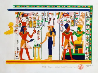 Mural z El-Kab, Egipt, 1841