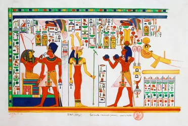 Mural z El-Kab, Egipt, 1841