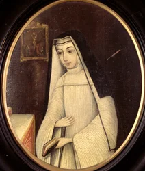 Frances Justina Huddleston (1708-87) w habicie zakonnicy kanoników augustianek w klasztorze angielskim w Brugii, ok. 1727