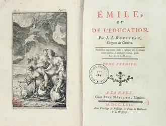 Frontyspis dla Emila autorstwa Jean-Jacques Rousseau, 1762