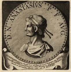 Portret cesarza rzymskiego Anastazjusza I.