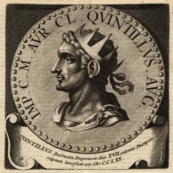 Portret cesarza rzymskiego Quintillusa.