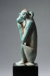 Amulet Małpy, XVIII-XIX dynastia, 1540-1186 (fajans) (patrz także 270369)
