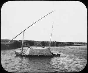 Obciążony dahabiyeh, Egipt, c1890