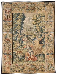 Gobelin z mitologicznego parku myśliwskiego, pierwsza ćw. XVII w.