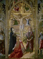 Ukrzyżowanie. 1480. (tempera i złoto na panelu)
