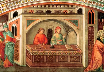 Historia św. Mateusza, fragment fresku Niccolo di Pietro Gerini, ok. 1400