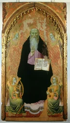 Św. Antoni opat trzymający Księgę Antonitów, 1371