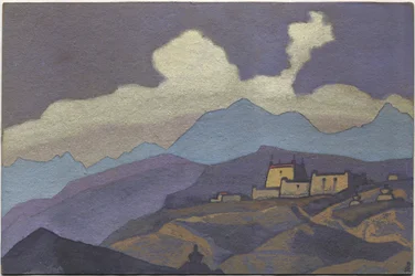 Klasztor w prowincji Tsang, Tybet, 1936