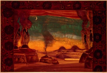 Obóz Połowiecki ... (tempera na papierze)