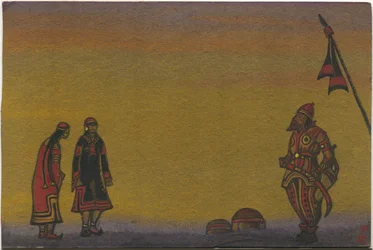 Połowcy, Połowcy i Panny, projekt kostiumów do „Tańców połowieckich” z opery Borodina „Książę Igor”, 1943