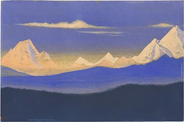 Himalaje par Roerich, Mikołaj (1874-1947). Tempera na tekturze, wymiary : 30,5x45,7