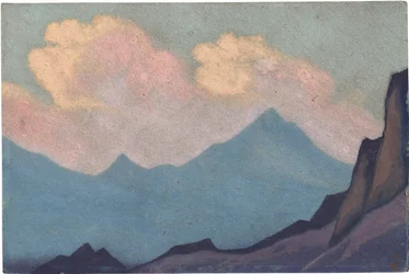Himalaje par Roerich, Mikołaj (1874-1947). Tempera na tekturze, wymiary : 30,5x45,7