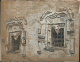 Okna siedemnastowiecznego domu, Psków, z "Studiów z podróży po starych rosyjskich miastach", 1903