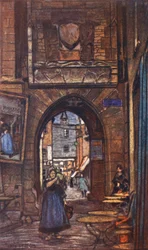 Brama Królewska (kolorowa litografia)